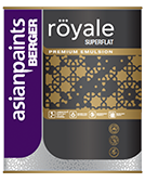 Royale Superflat Emulsion Ultra-Matte Finish Wall Paint, Perfect for Concealing Wall Imperfections and Providing Elegant Flat Finish in Living Areas